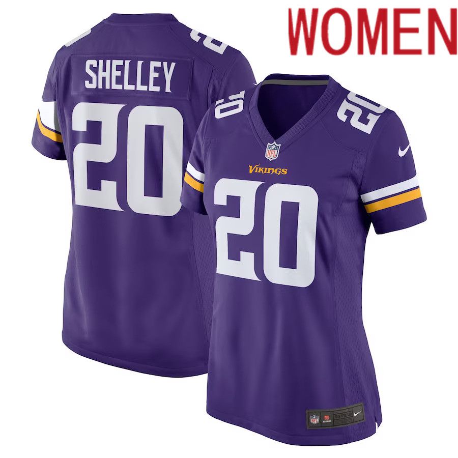 Women Minnesota Vikings #20 Duke Shelley Nike Purple Home Game Player NFL Jersey